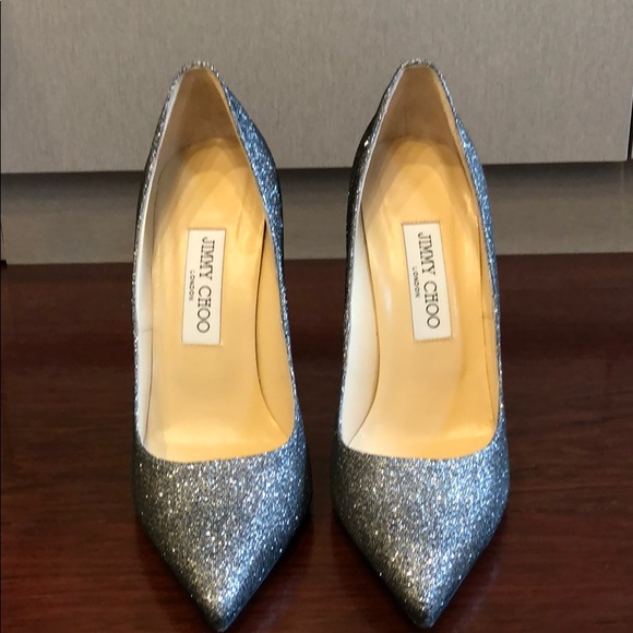 Jimmy Choo Silver Glitter Pump - Picture 3 of 5